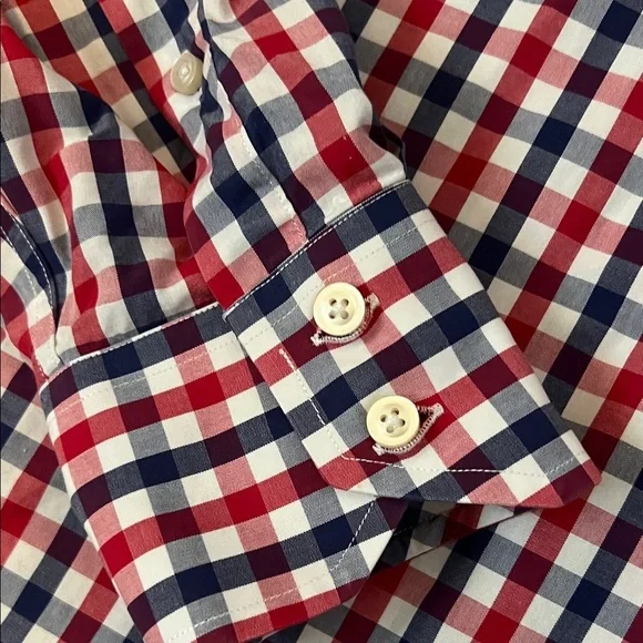 Maker & Company long sleeves Classic Red and Blue Plaid Men's Shirt large - Picture 4 of 4